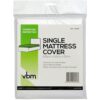 Single-size mattress wrapped in a lightweight dust cover, suitable for moving and safeguarding against dust and spills.
