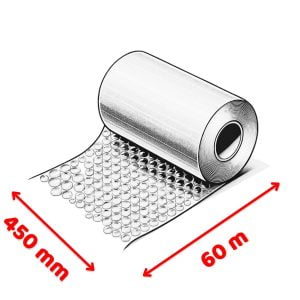 Diagram & dimensions of wrap roll measuring 450 mm by 60 meters (available at StoreStuff Self Storage)