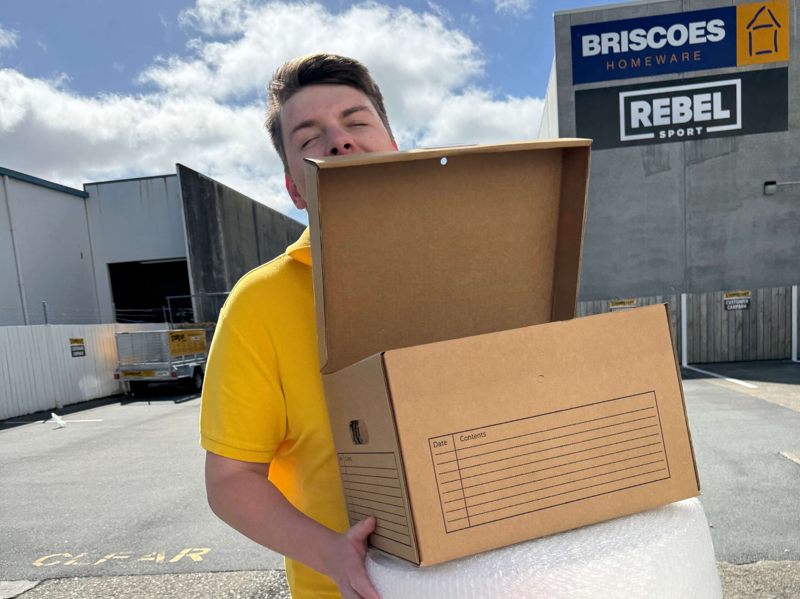 Stacks of cardboard boxes available in Lower Hutt for moving and storage, depicting the additional supplies on offer.