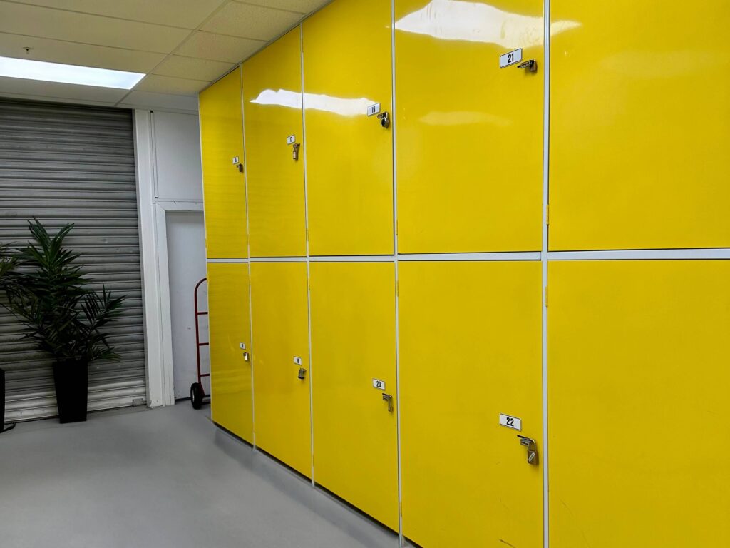 Easily accessible locker storage in Wellington, perfect for quick drop-offs and retrievals.