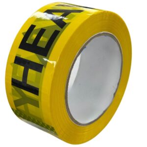 Product photo of a heavy printed yellow tape.